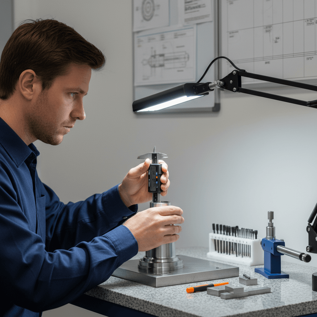 Quality control inspection of precision manufactured component