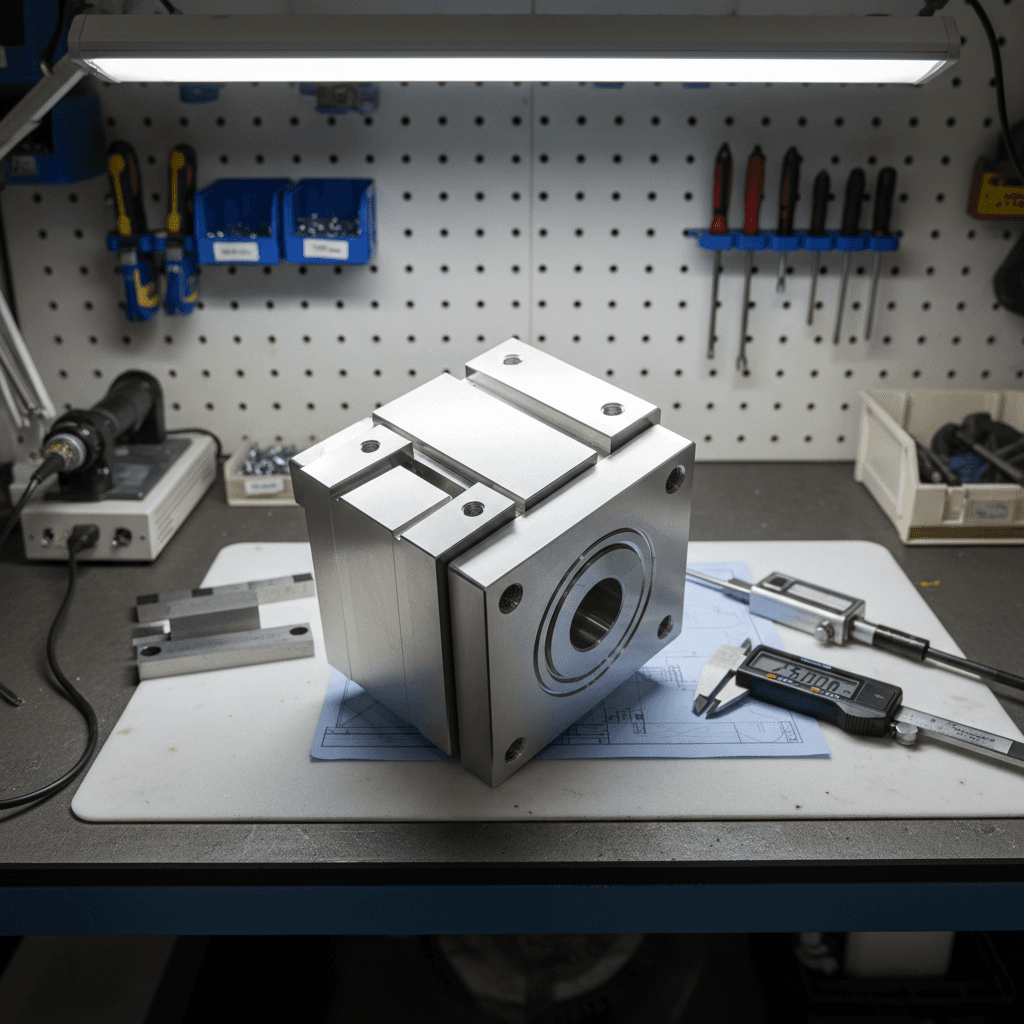 Completed precision-fabricated assembly